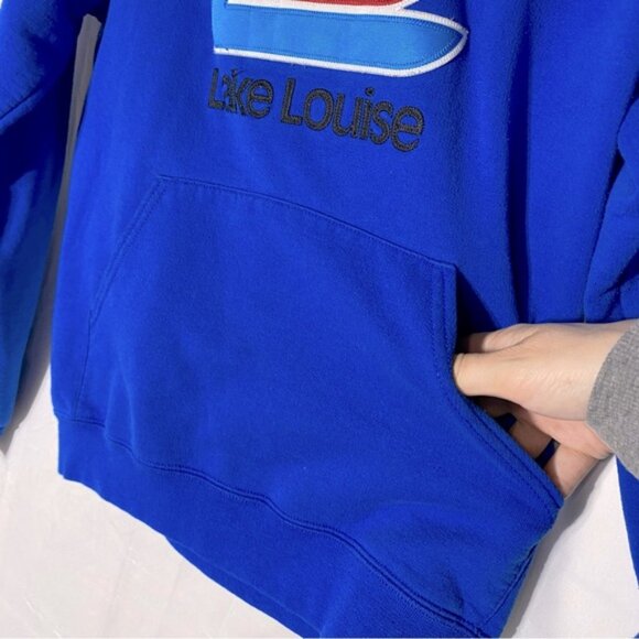 Vintage Jerzees Blue Lake Louise Pullover Hoodie S - Picture 8 of 16